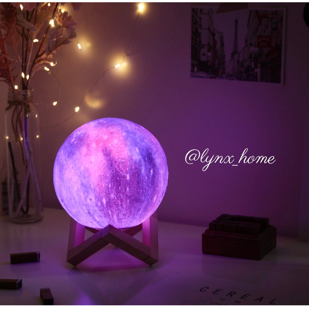 Đèn trang trí mặt trăng Galaxy 3D 16 màu Lynx Home cao cấp