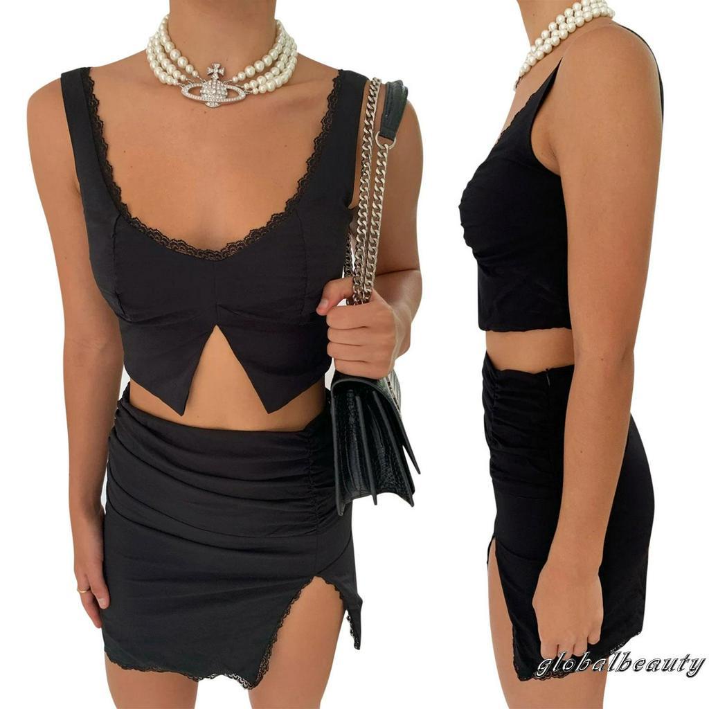 Áo Lửng Không Tay Viền Ren Thời Trang Quyến Rũ Cho Nữ