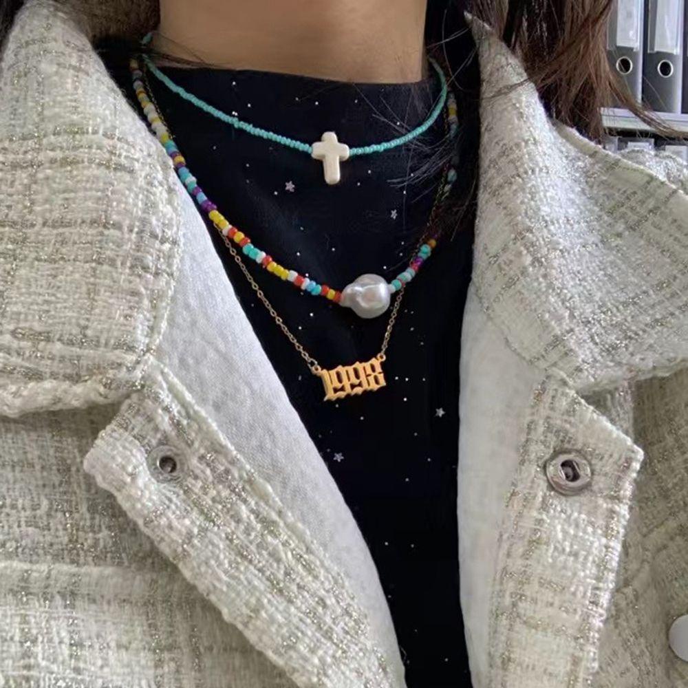 Vòng cổ Hai Lớp Đính Ngọc Trai Thời Trang Dành Cho Nữ|Vòng cổ Thời Trang Xinh Xắn Cho Nữ