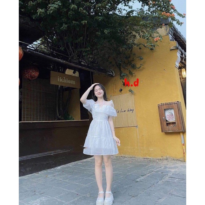 Váy 2 Dây Buộc Nơ Vai Vintage Nữ [FREESHIP🌸Đầm dáng ngắn, babydoll bánh bèo tiểu thư Ulzzang sang chảnh Hàn Quốc Maxi
