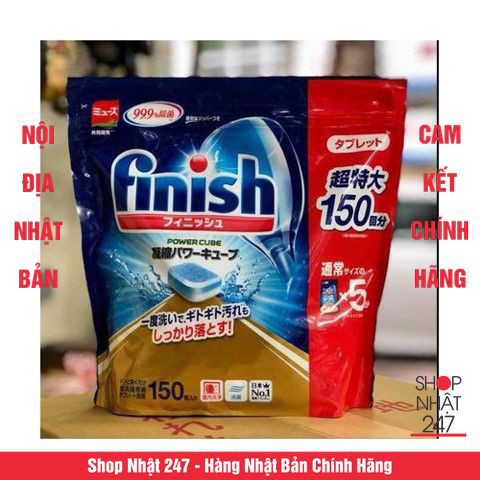 Viên rửa chén bát dành cho máy rửa bát Finish 150 viên Nhật Bản