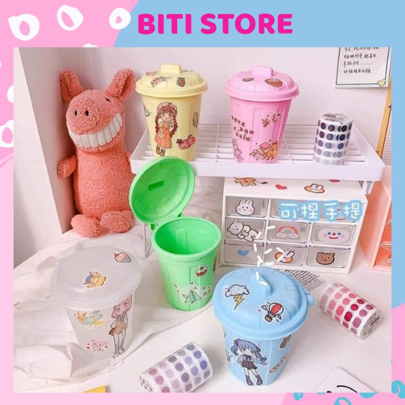 Ống Cắm Bút/Thùng Rác Mini [GIÁ TỐT] Để Bàn Màu Pastel Dễ Thương BiTi TR382