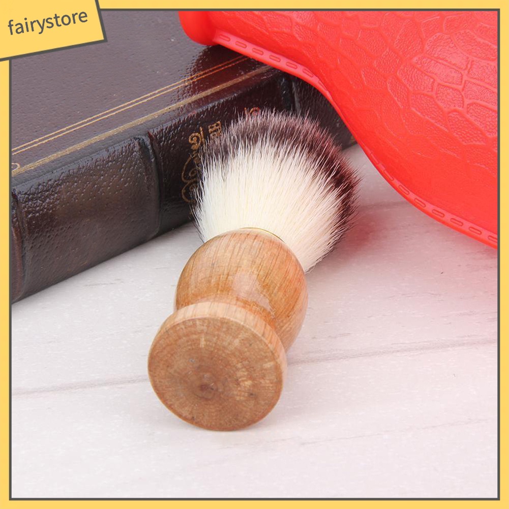 [Hàng mới về] Cọ gỗ lông nylon phết kem cạo râu dành cho nam