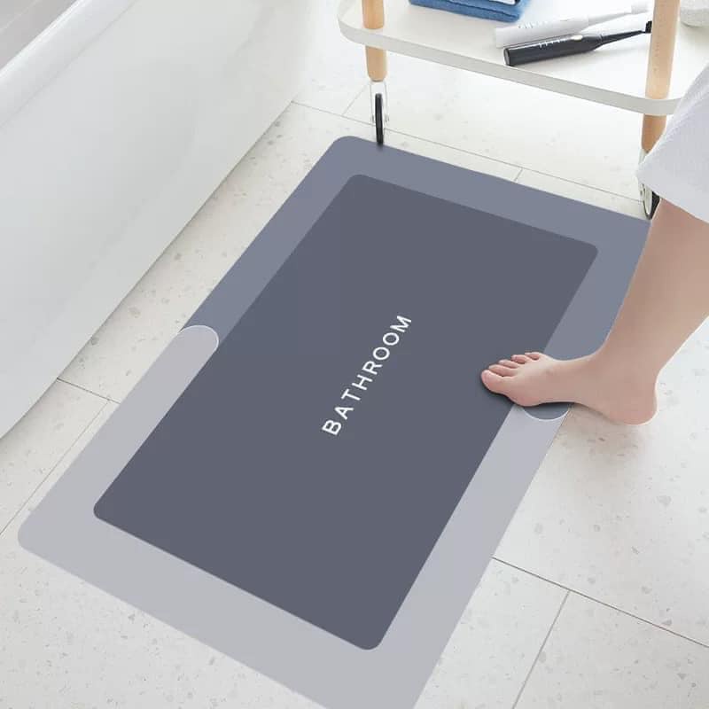Thảm lau chân, thảm dậm chân sillicon chống trơn trượt, thấm hút nhanh mẫu Oval và hình chữ nhật