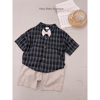 Set áo kẻ + quần linen