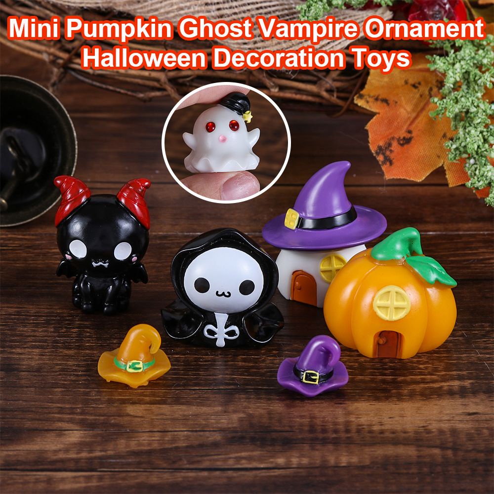 1 Mô Hình Trang Trí Phong Cảnh Halloween Mini Bằng Nhựa Resin Dễ Thương