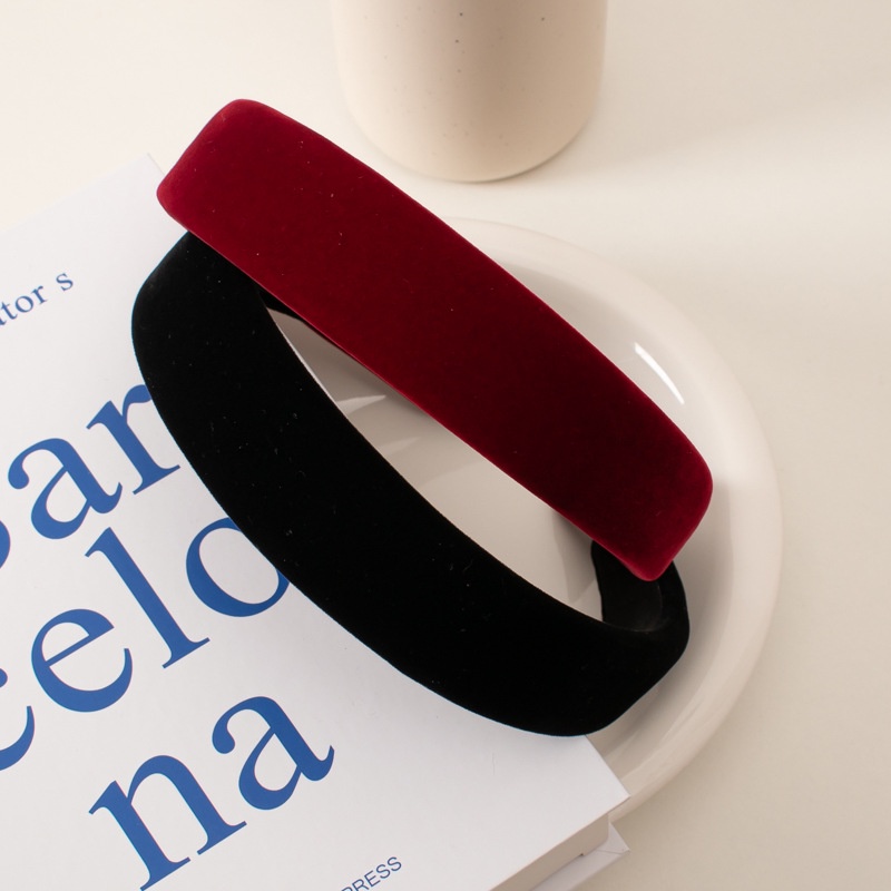 Băng đô cài tóc nhung bản dẹp phong cách sang trọng