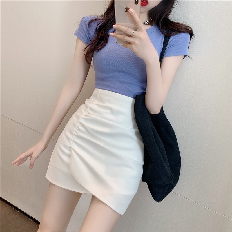 Xiaozhainv Chân Váy Lưng Cao Xẻ Tà Thời Trang Hàn Quốc Cho Nữ | BigBuy360 - bigbuy360.vn