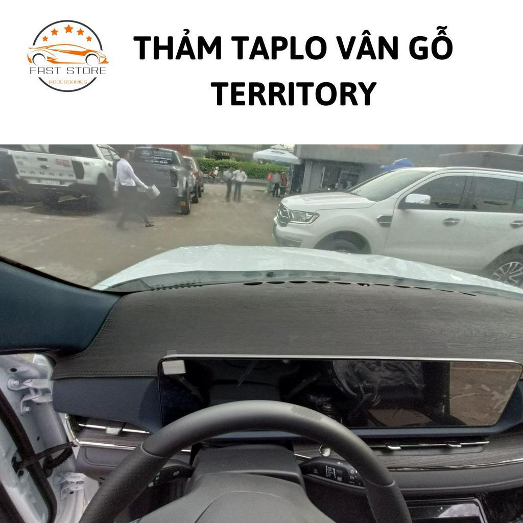 Thảm Taplo FORD EVEREST 2023 RANGER XLT XLS Wildtrack 2023 TERRITORY Lông Cừu Dày Da Cabon Da Vân Gỗ Cao Cấp - Faststore