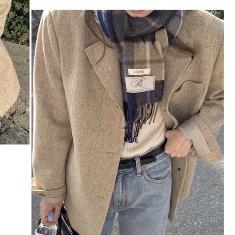 Khăn quàng cổ nam nữ mùa đông kẻ caro chất liệu len cashmere cao cấp phong cách Nhật Hàn