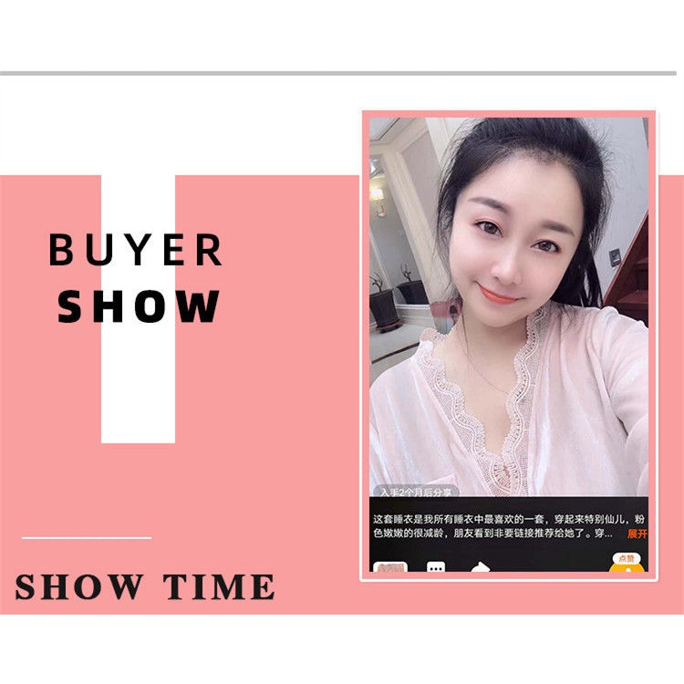 Bộ đồ ngủ 2 mảnh bằng nhung phối ren kiểu thu đông ngọt ngào cho nữ