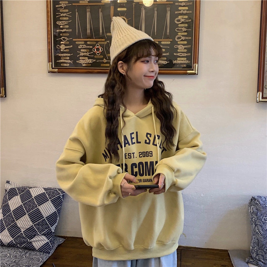 Áo Hoodie Nữ Tay Dài Dáng Rộng Thoải Mái Phong Cách Hàn Quốc Mới | BigBuy360 - bigbuy360.vn