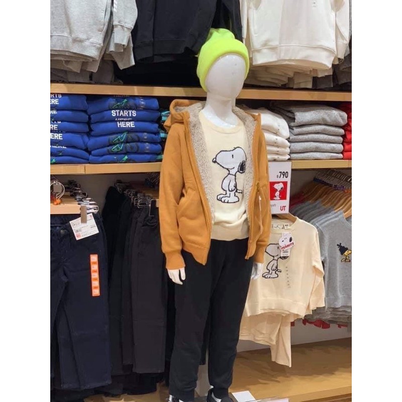Áo khoác nỉ lót lông cừu kid uniqlo