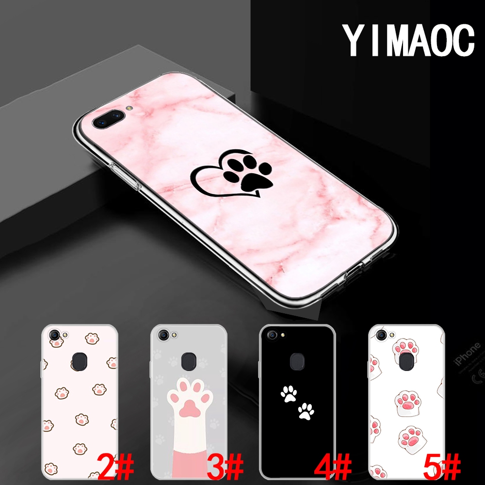 Ốp điện thoại TPU dẻo trong in hình dấu chân mèo cho OPPO A3S A5 A37 A39 A5S A7 A59 F1S F3 A1 F5 F7 F9 Pro 42Q