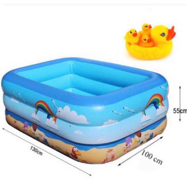 Bể bơi 3 tầng, Hồ bơi cho bé thỏa sức vui đùa, Đế chống trượt an toàn cho bé yêu