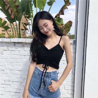 Áo croptop 2 dây rút ngực ( có ảnh thật)