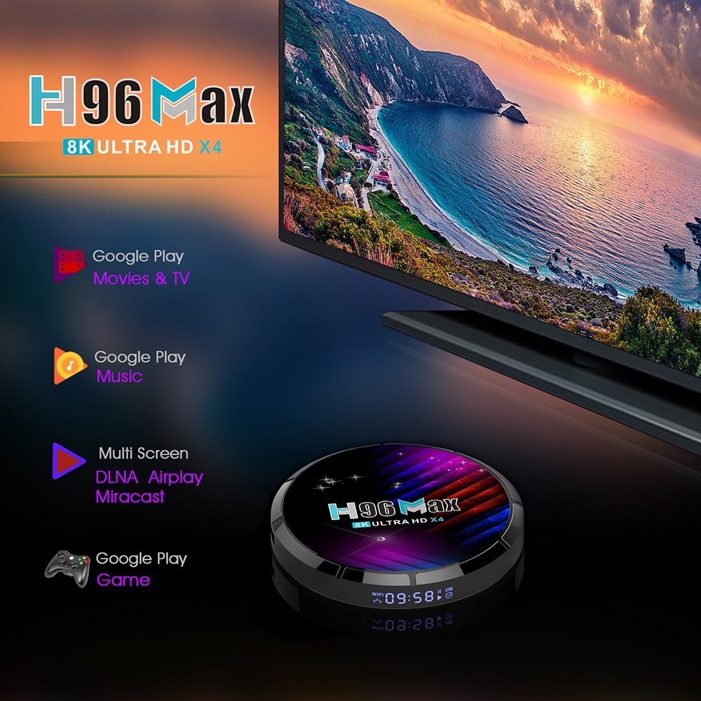 Đầu TV box H96 Max S905X4 4GB64G wifi android11.0 bluetooth 4.0 KèM Phụ KiệN