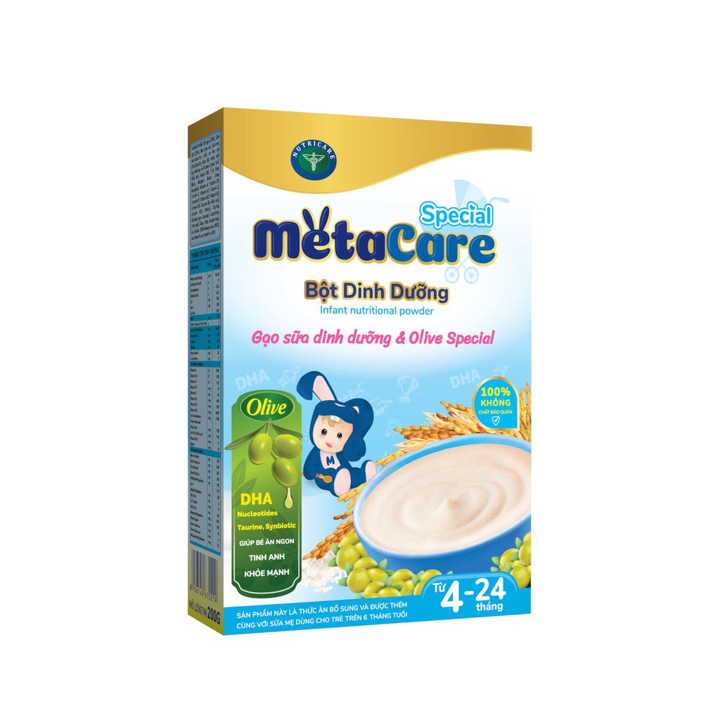 Bột ăn dặm Nutricare Metacare đầy đủ 8 loại (200gr)