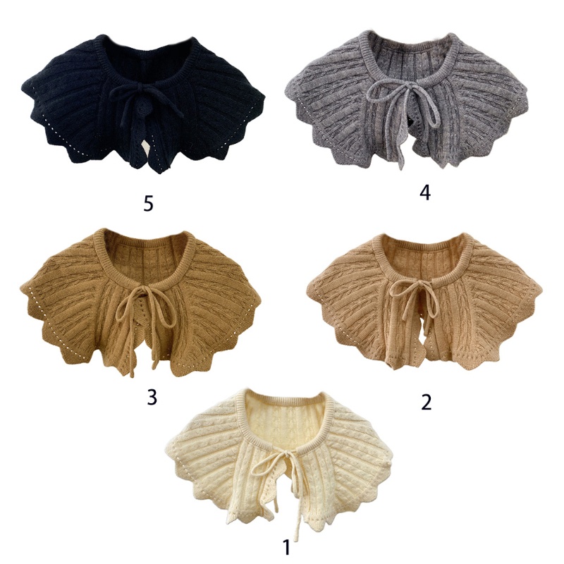 Khăn Choàng Cổ Đan Móc Màu Sắc Trơn Thắt Nơ Họa Tiết Kẻ Sọc Thời Trang Mùa Đông Cho Nữ