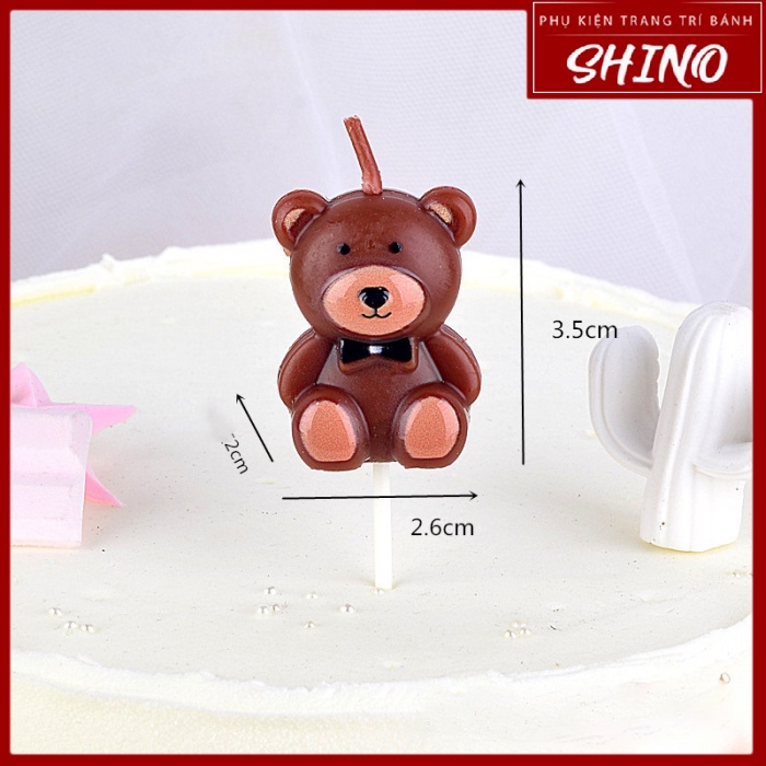 Nến Sinh Nhật Trang Trí Bánh Kem Hình Gấu Nâu (Baby Bear Candle)