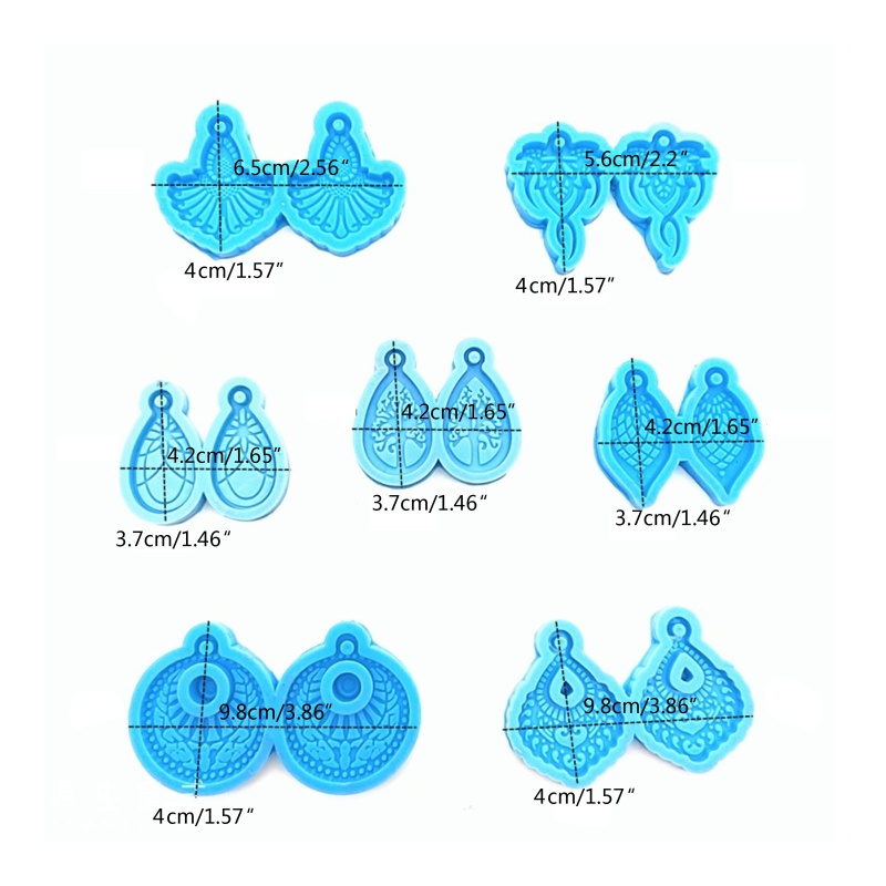 Khuôn Silicone Đổ Resin 7 Ngăn Hình Giọt Nước