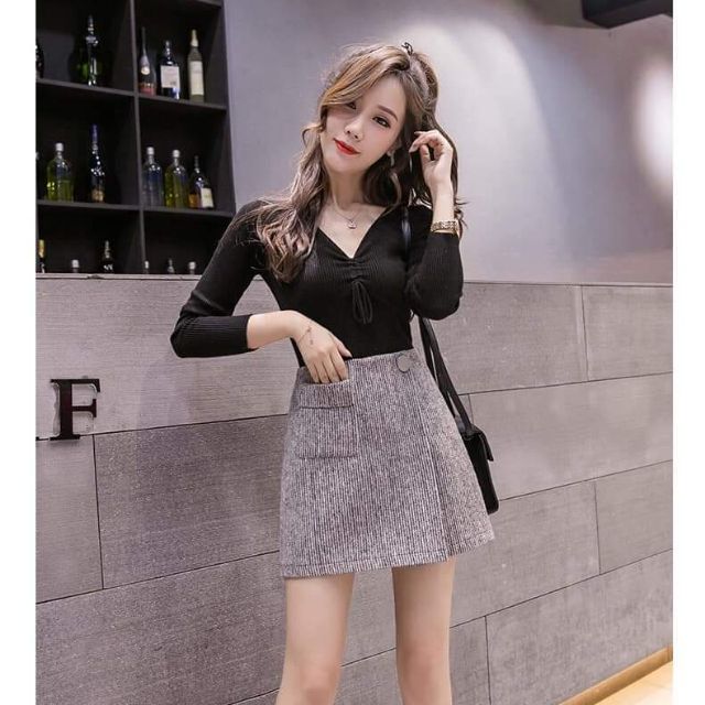 Quần ống sooc nữ cạp cao