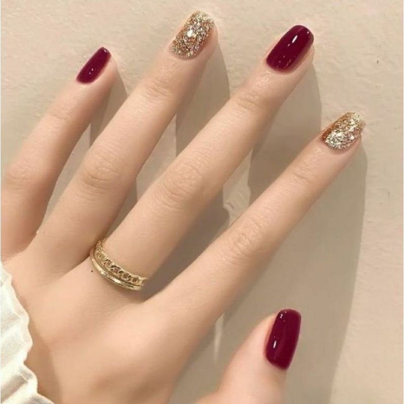 Nailbox tết, màu đỏ form inbox