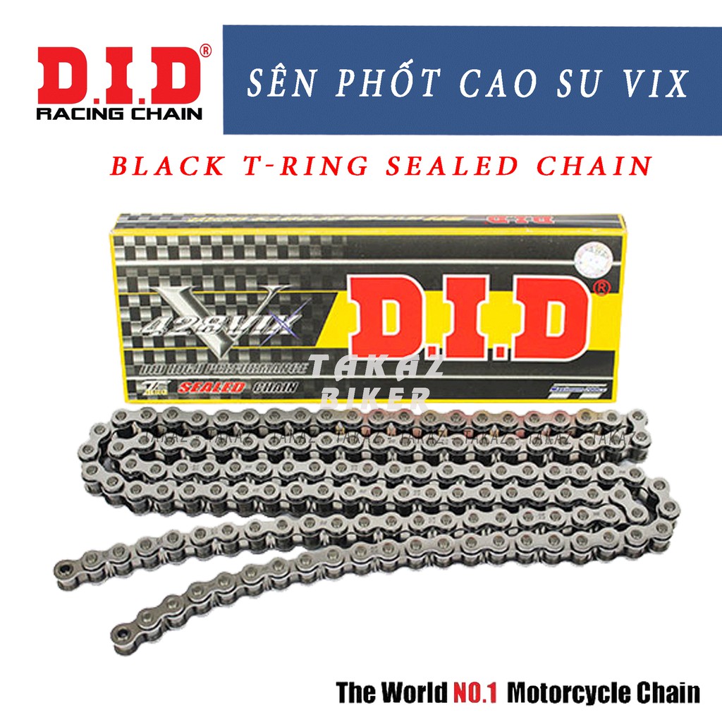 Sên Phốt Cao Su 428 VIX T-ring - 132L Cải Tiến Mới Của Huyền Thoại TFX ( Khóa Sên Dạng Phe Cài )