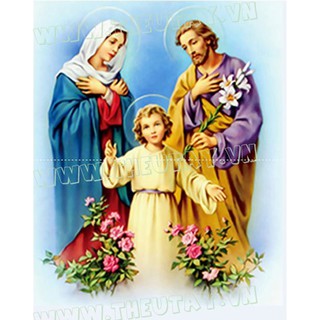 Tranh Đính Đá ABC 3D Gia Đình Thánh Gia DF2840 (KHÁCH TỰ ĐÍNH) KT:60X70CM