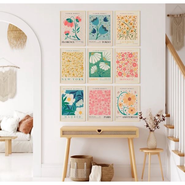 CAO CẤP - KHỔ LỚN - Set 9 Mẫu Tranh Hoa Lá Treo Tường Canvas Tối Giản Masstie Picasso BOHO Minimalism -  MELYHOME DECOR