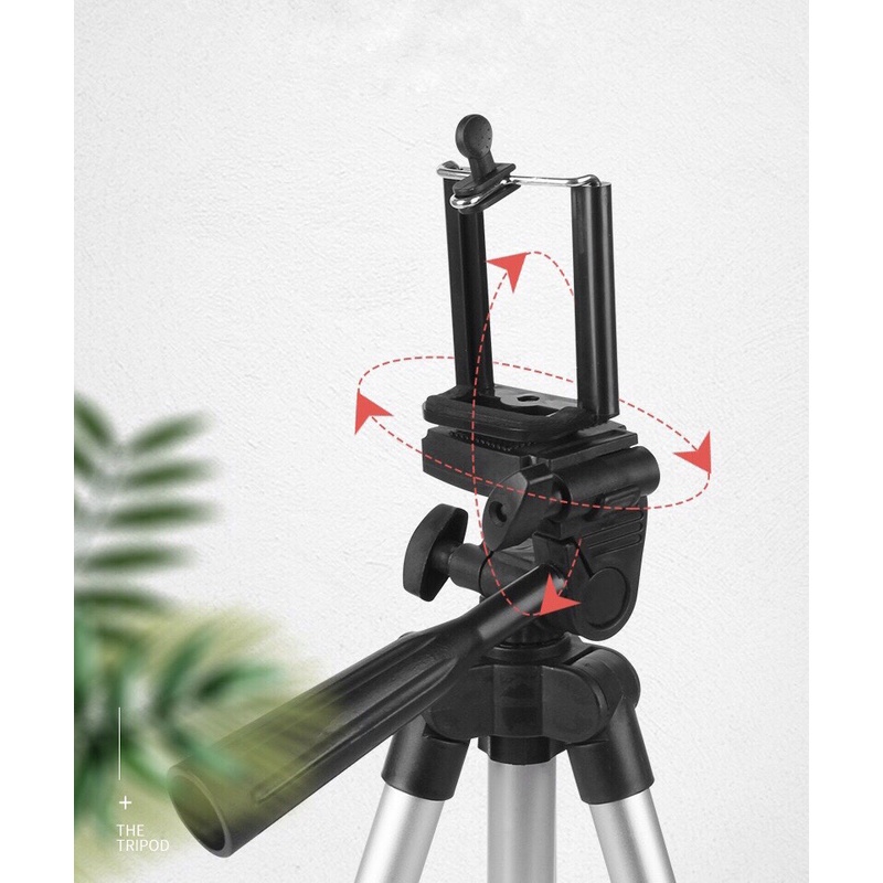 Giá đỡ điện thoại Tripod 3120 3110 3 chân kéo dài - kèm kẹp điện thoại và remote điều khiển từ xa tiện lợi