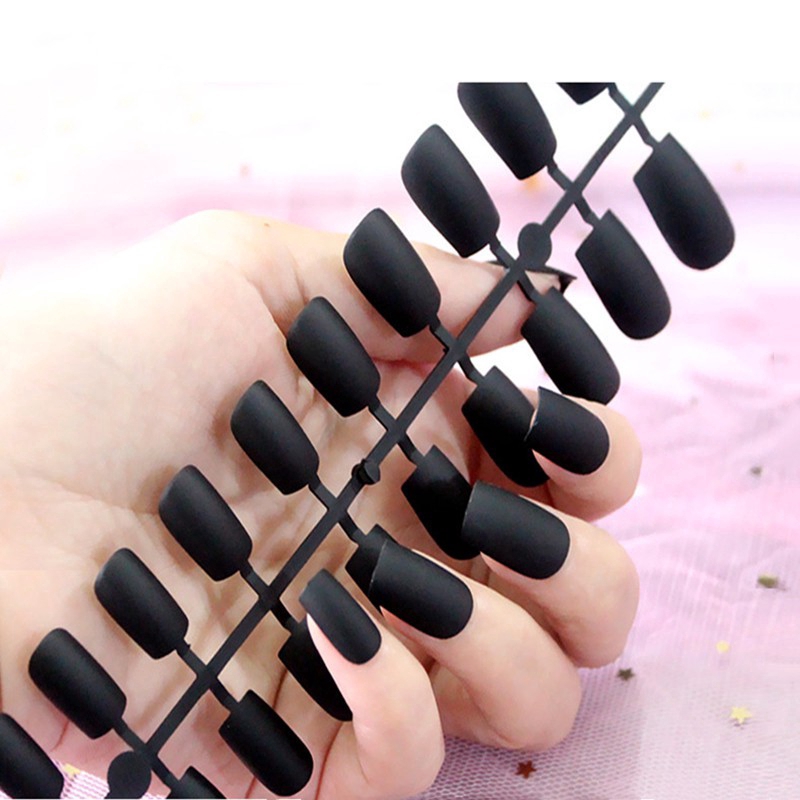 24 Móng Tay Giả Tông Lì Trang Trí Nghệ Thuật Cho Nữ