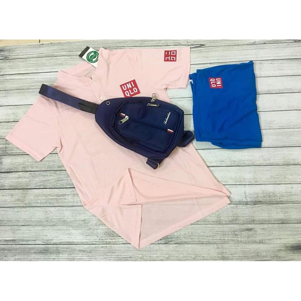 Bộ quần áo thể thao uniqlo màu hồng cánh sen hot nhất hè 2021,bộ quần áo tennis hàng cao cấp
