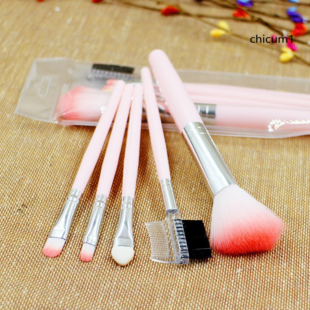 [Hàng mới về] Bộ 5 Cọ Trang Điểm Phấn Nền Kem Che Khuyết Điểm Mắt Và Mặt Chuyên Nghiệp