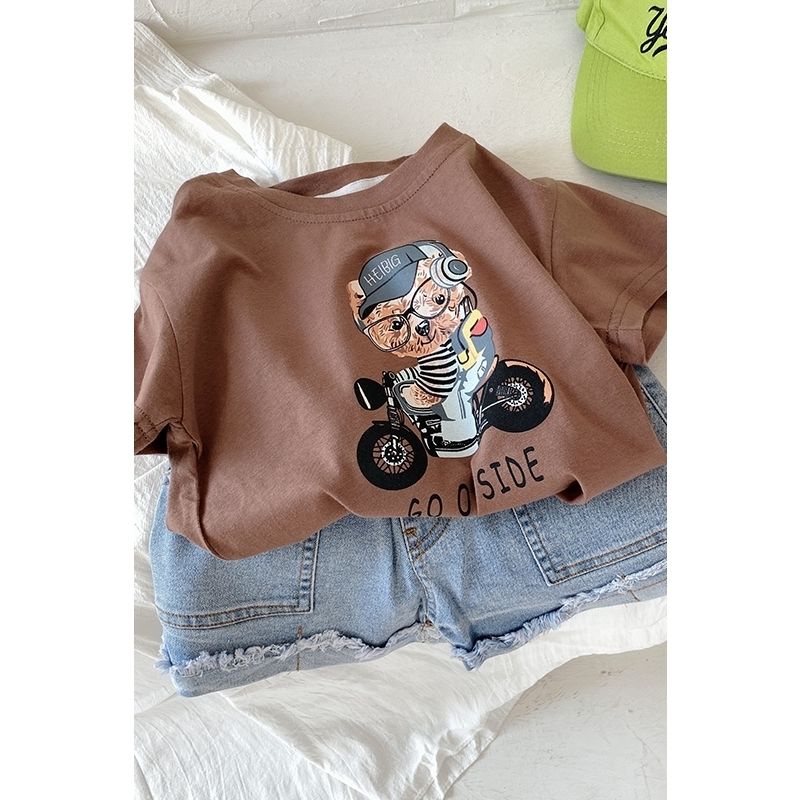 Áo Thun Cotton Trơn Tay Ngắn In Chữ Thoải Mái Thời Trang Mùa Hè Cho Nam Và Nữ