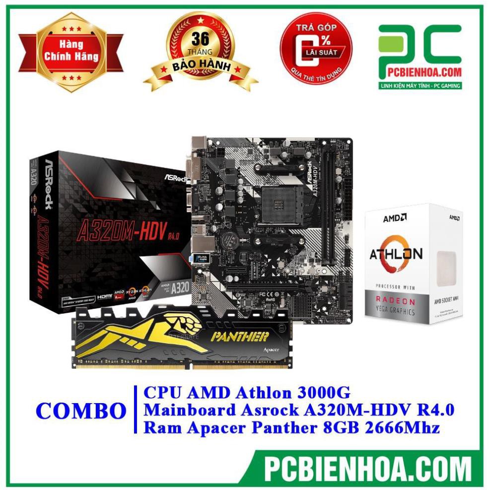 Combo AMD 3000G + A320M + 8G TẶNG BÀN DI CHUỘT GAMING | BigBuy360 - bigbuy360.vn