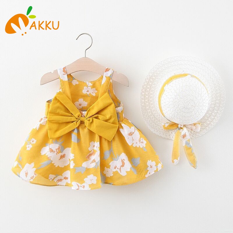 Đầm In Hoa Cúc Có Mũ Trùm Xinh Xắn Thời Trang Dành Cho Bé Gái akku