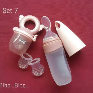 Combo Bình tập uống nước & Bình thìa ăn dặm AAG