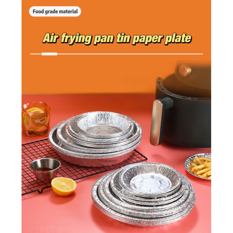 Bộ 50 Khay giấy bạc dùng một lần tiện lợi Nồi chiên không khí Khay giấy thiếc Khay đựng giấy bạc Chảo giấy