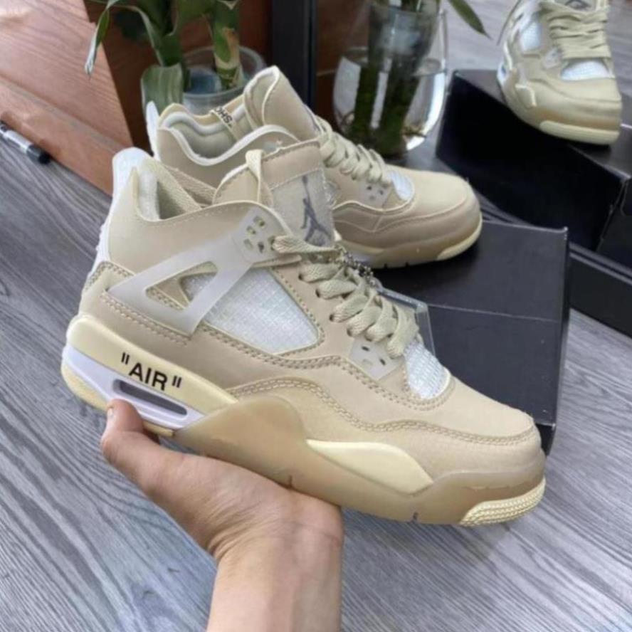 Giày Thể Thao Jd4 ,Giày Sneaker Jordan 4 sữa off white vnxk mới nhất,hót nhẩt