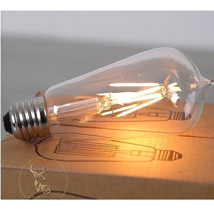 Bóng đèn led trang trí edison vintage đui xoắn E27 thích hợp trang trí quán cafe, trà sữa 68Lighting LP0191