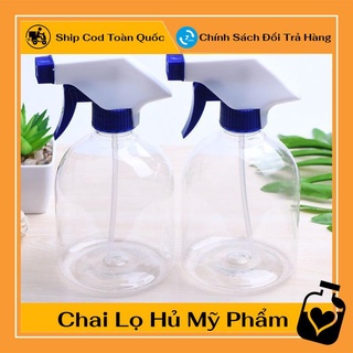 Chai nhựa pet Vòi Xịt Kính 500ml Lùn rỗng chiết mỹ phẩm