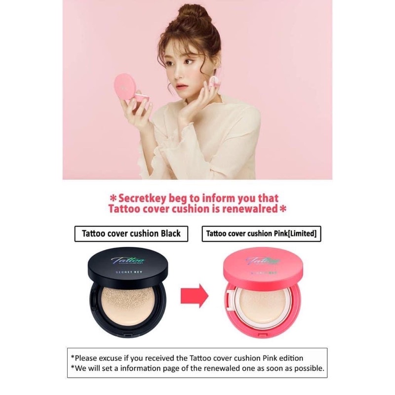 Phấn Nước Kiềm Dầu, Che Khuyết Điểm Hoàn Hảo Secret Key Tattoo Cover Cushion SPF50+/PA+++ | BigBuy360 - bigbuy360.vn
