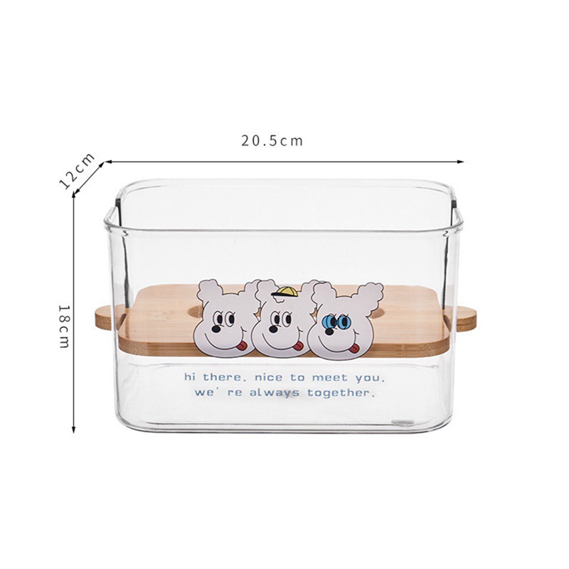 Hộp đựng khăn giấy bằng gỗ phối màu trong suốt