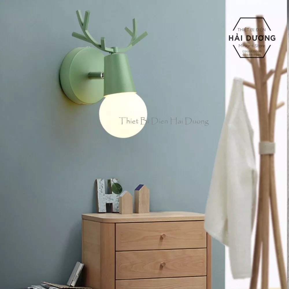 Đèn trang trí gắn tường Energy Green Lighting đầu hươu TN101 7w (kèm bóng led G40 3 chế độ sáng Trắng Vàng Trung Tính)