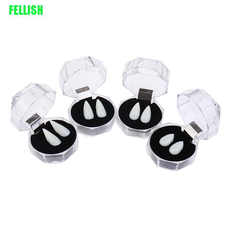 [Hàng mới về] Cặp răng nanh giả hóa trang ma cà rồng có keo dán bằng resin 436V
