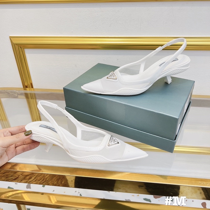 Sandal prd lưới mũi nhọn gót nhú fullbox