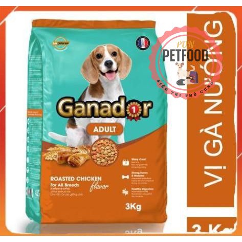 [Mới]Thức ăn cho chó trưởng thành Ganador vị gà nướng Adult Roasted Chicken Flavor 3kg/gói