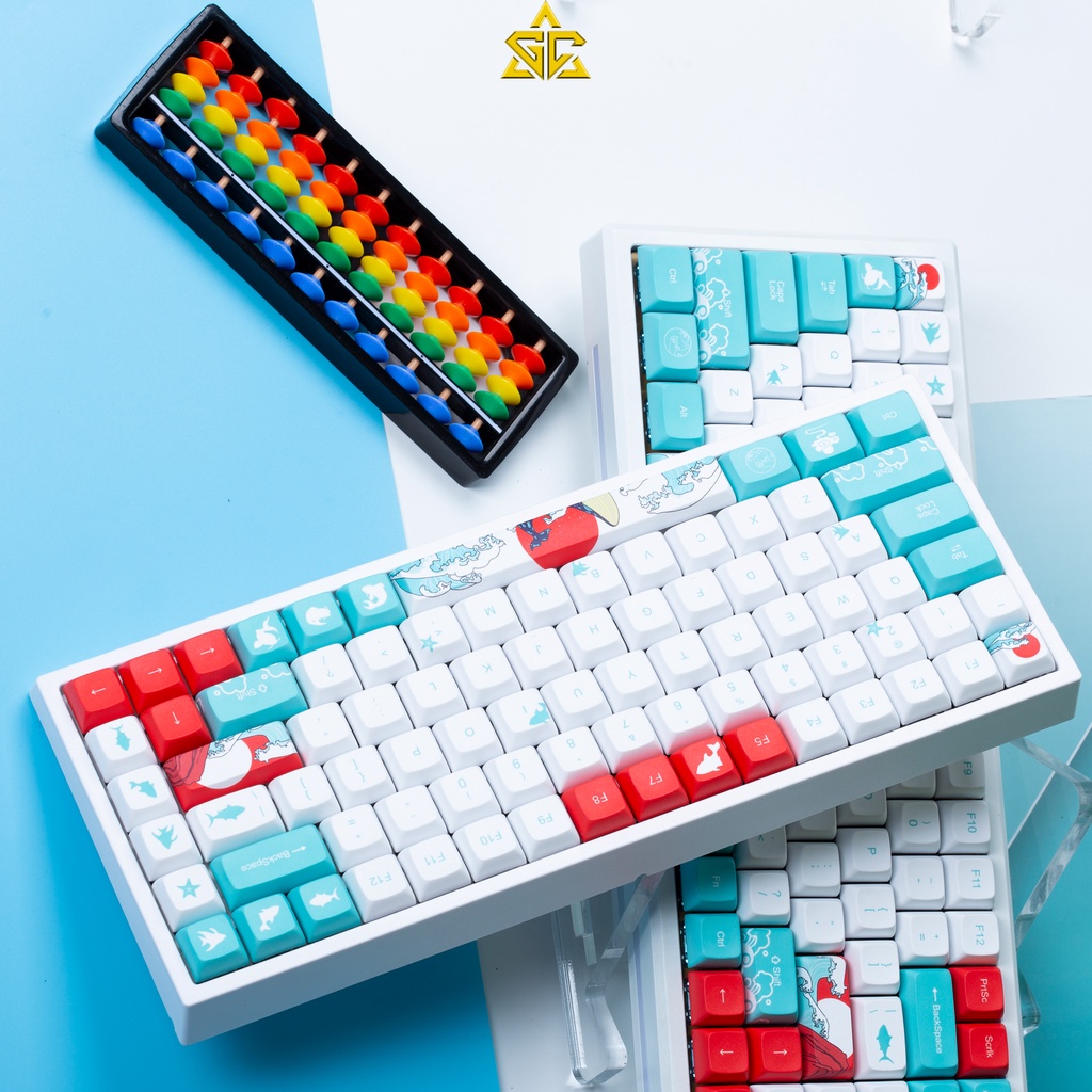 Keycap Coral Sea XDA Thick PBT 128 nút