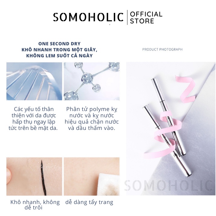 Kẻ mắt đen eyeliner dạng nước không trôi Lameila Eyeliner Somoholic ELN1-NUOC